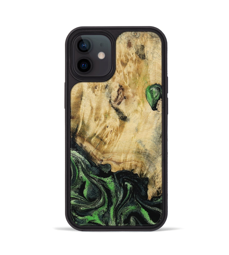 iPhone 12 Wood Phone Case - Azrael (Green, 795913)