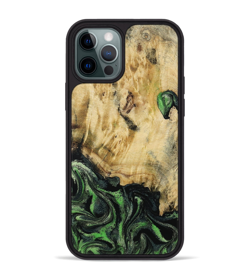 iPhone 12 Pro Max Wood Phone Case - Azrael (Green, 795913)