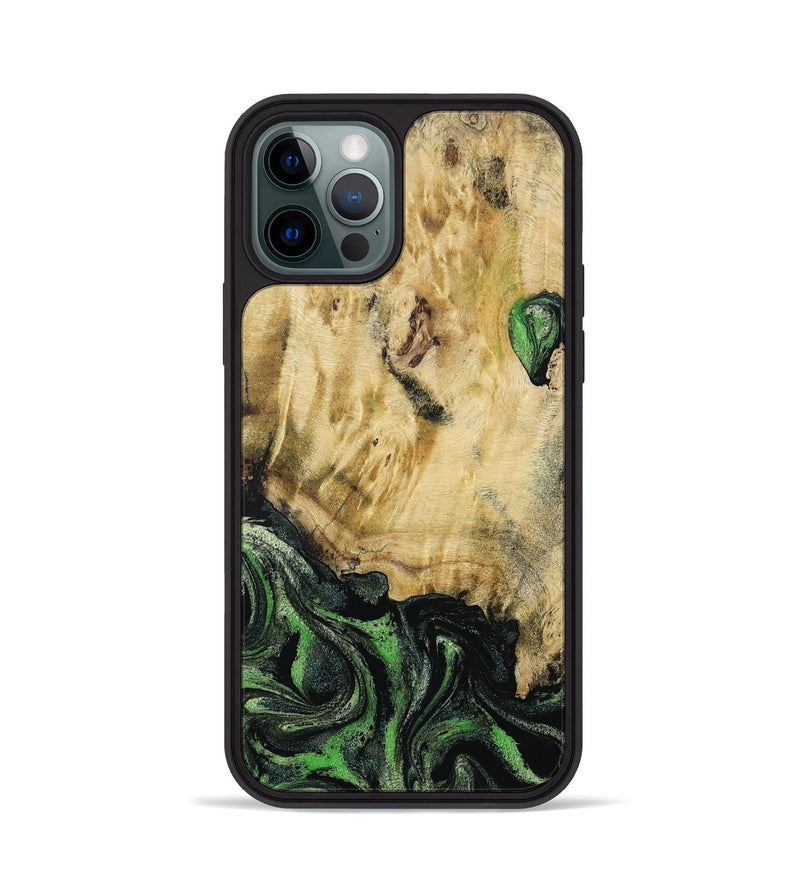 iPhone 12 Pro Wood Phone Case - Azrael (Green, 795913)