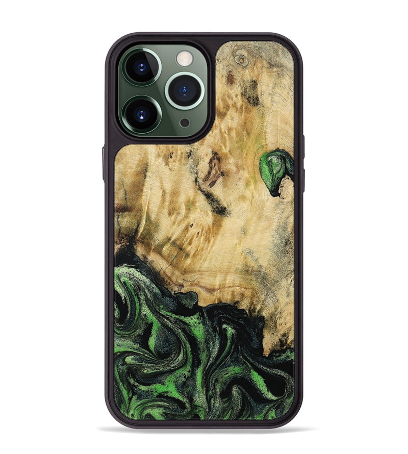 iPhone 13 Pro Max Wood Phone Case - Azrael (Green, 795913)