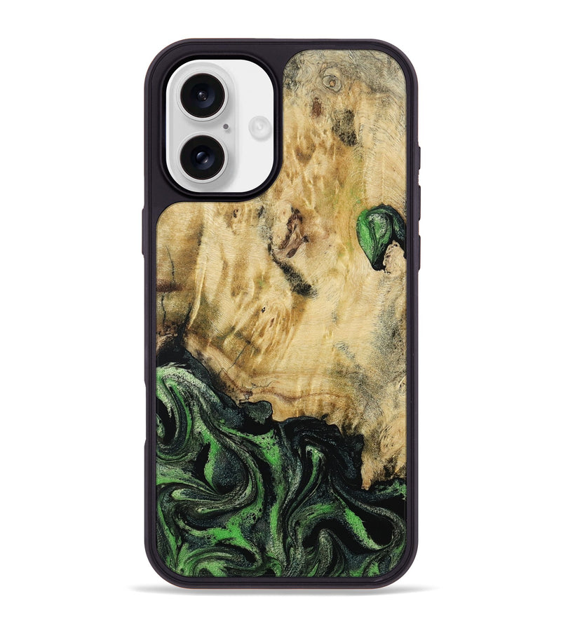 iPhone 16 Plus Wood Phone Case - Azrael (Green, 795913)