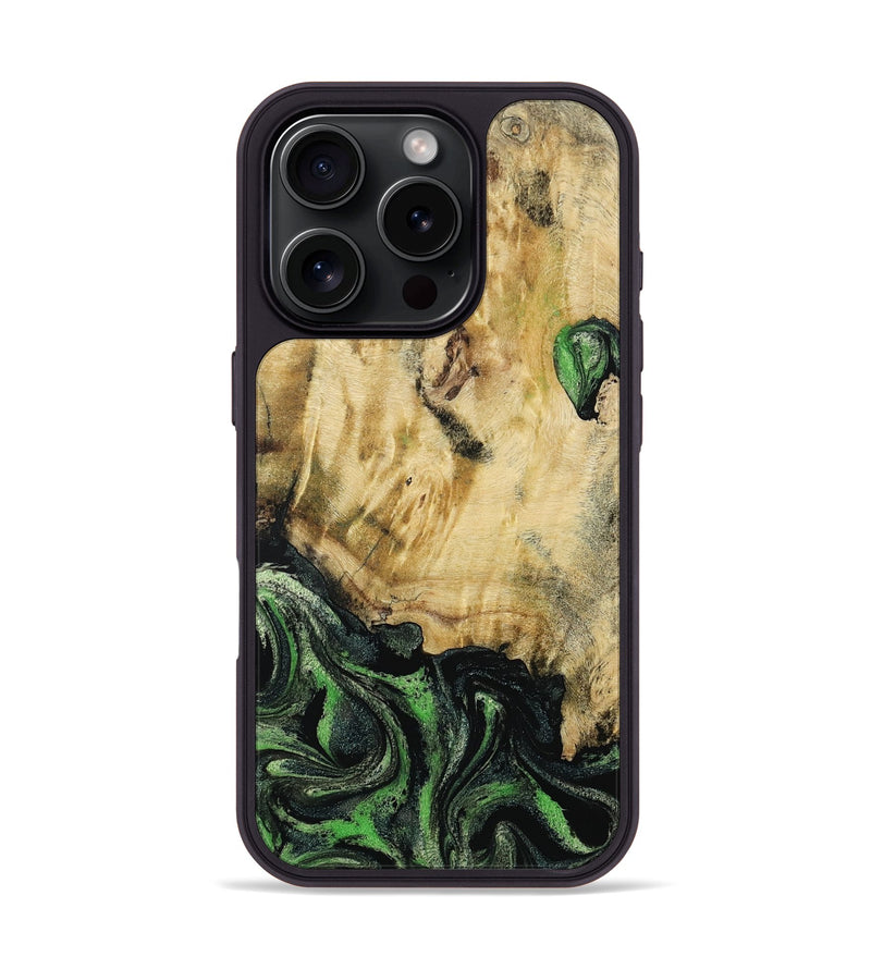 iPhone 16 Pro Wood Phone Case - Azrael (Green, 795913)