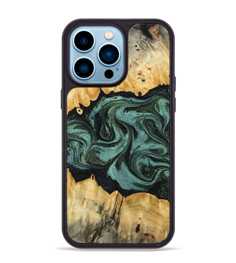 iPhone 14 Pro Max Wood Phone Case - Manilla (Green, 795916)
