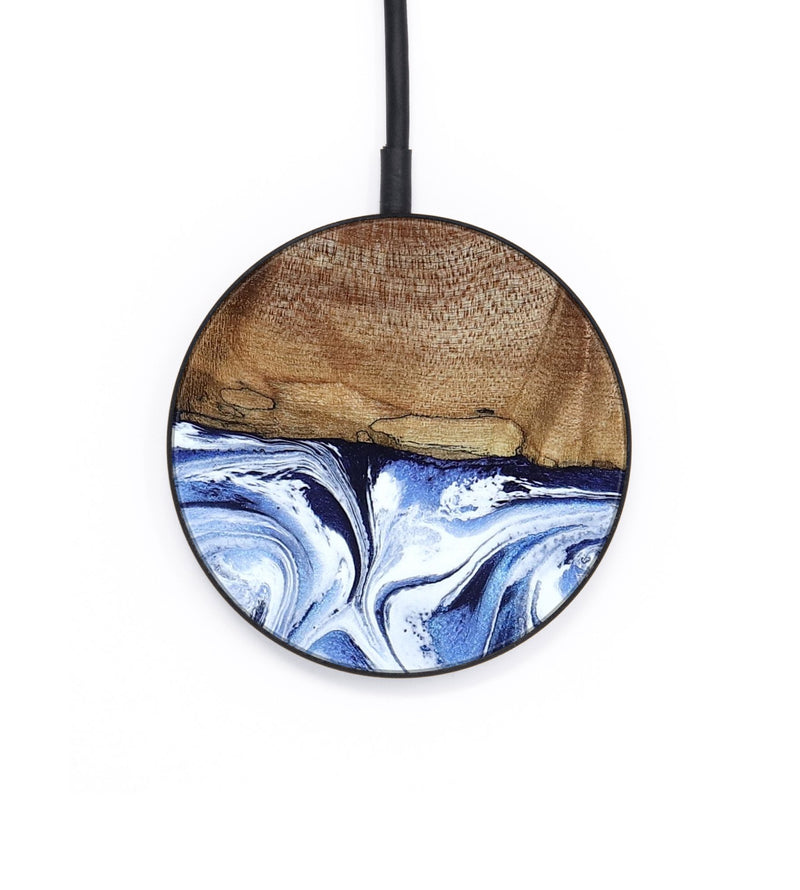 Circle Wood Wireless Charger - Noor (Blue, 795940)
