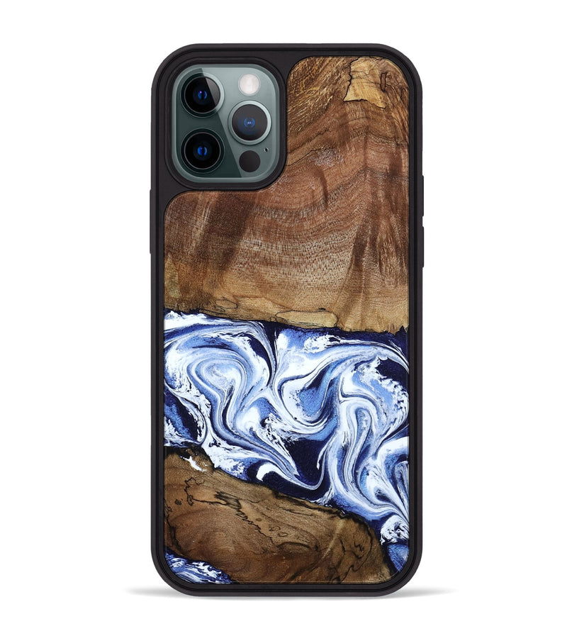 iPhone 12 Pro Max Wood Phone Case - Noor (Blue, 795940)