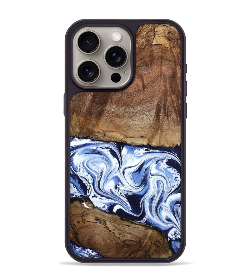 iPhone 15 Pro Max Wood Phone Case - Noor (Blue, 795940)