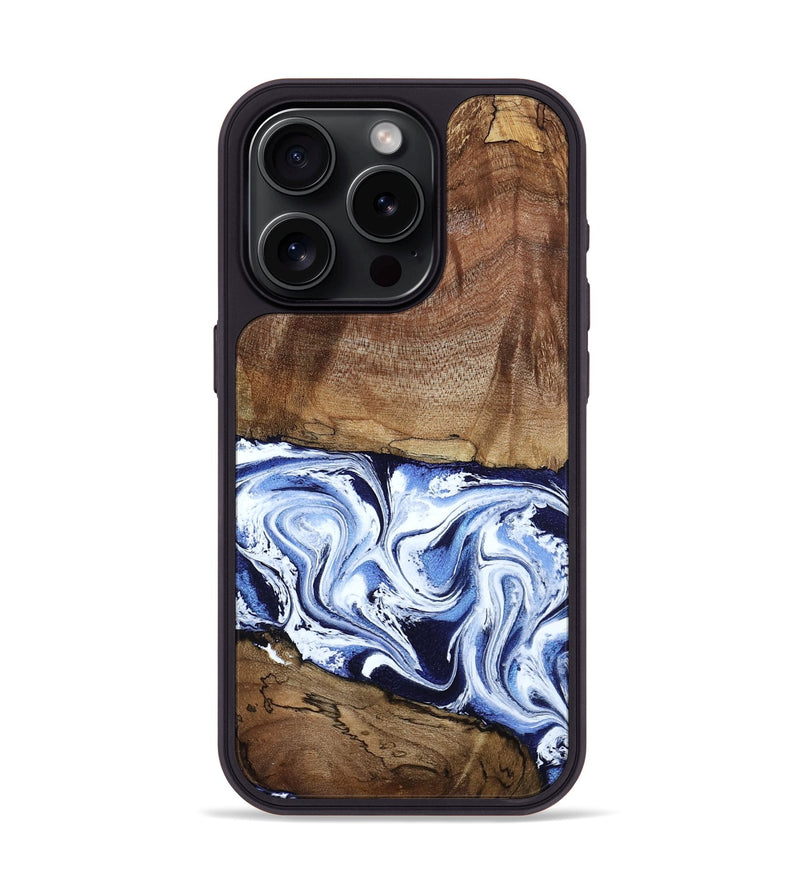 iPhone 15 Pro Wood Phone Case - Noor (Blue, 795940)