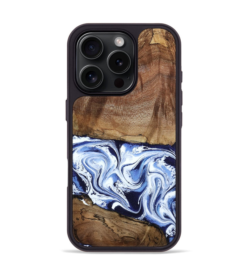 iPhone 16 Pro Wood Phone Case - Noor (Blue, 795940)