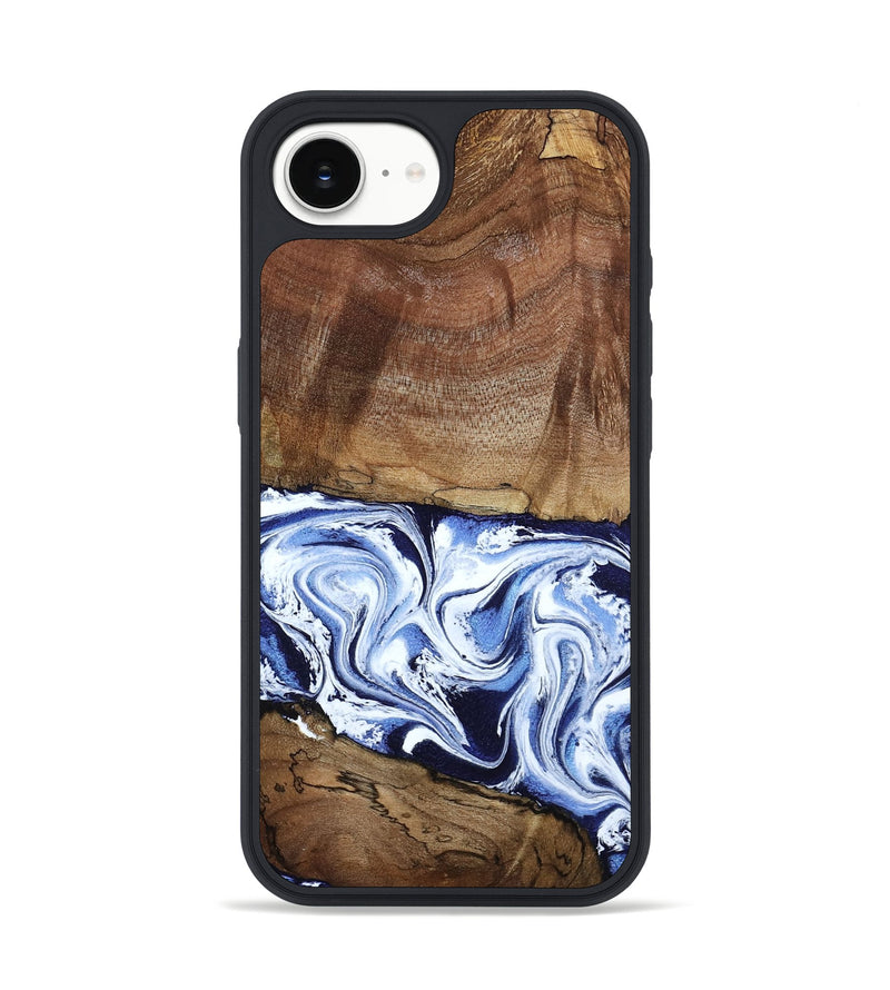 iPhone 16e Wood Phone Case - Noor (Blue, 795940)