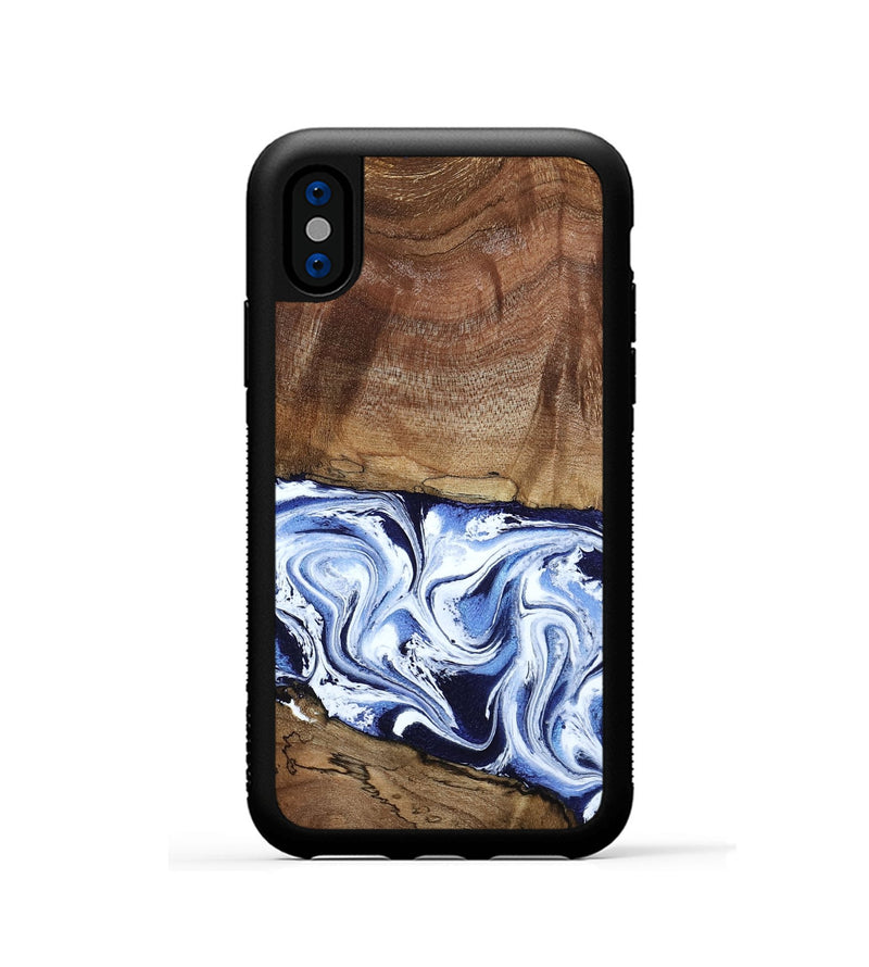 iPhone Xs Wood Phone Case - Noor (Blue, 795940)