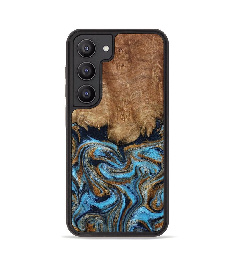 Galaxy S23 Wood Phone Case - Brandie (Teal & Gold, 796003)