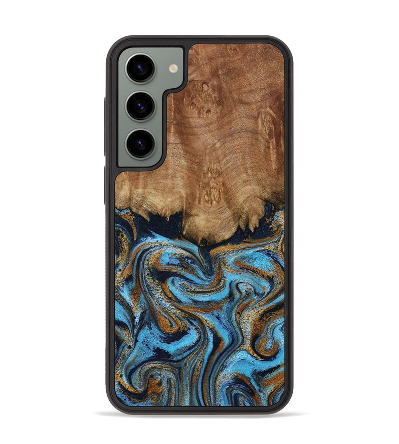 Galaxy S23 Plus Wood Phone Case - Brandie (Teal & Gold, 796003)