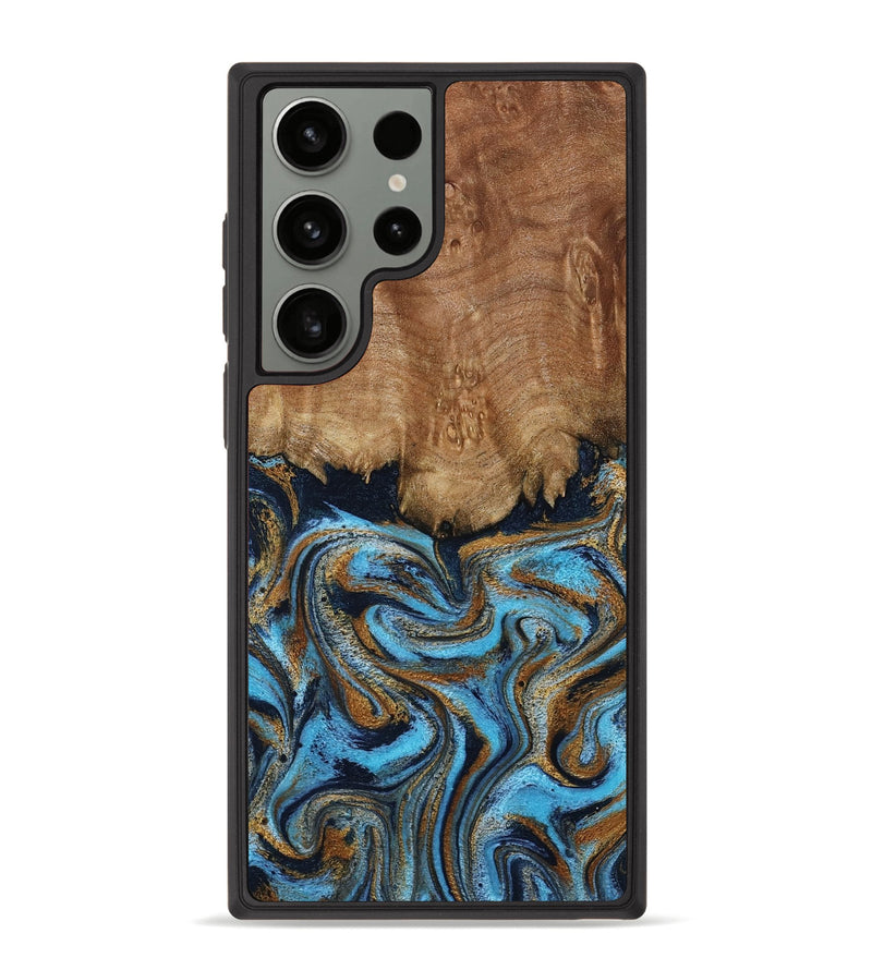 Galaxy S23 Ultra Wood Phone Case - Brandie (Teal & Gold, 796003)