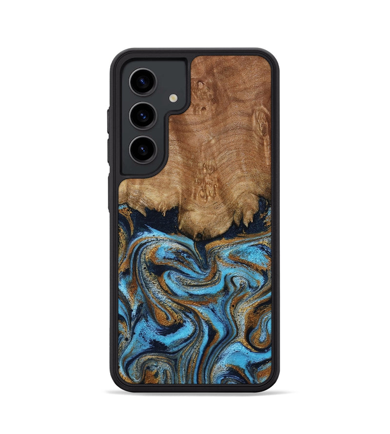 Galaxy S24 Wood Phone Case - Brandie (Teal & Gold, 796003)