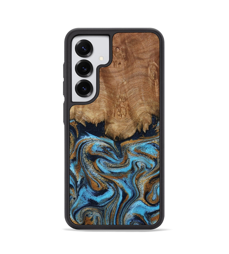 Galaxy S25 Wood Phone Case - Brandie (Teal & Gold, 796003)