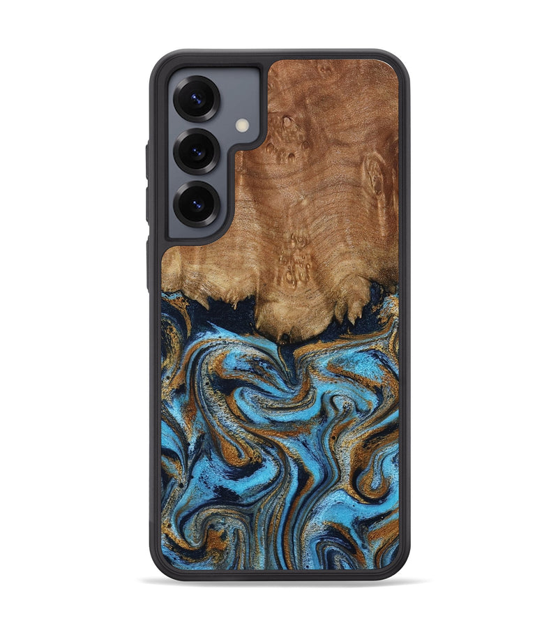 Galaxy S25 Plus Wood Phone Case - Brandie (Teal & Gold, 796003)