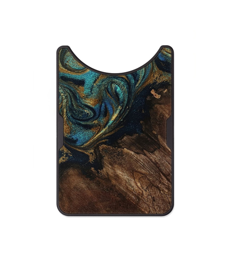 Alloy Wood Wallet - Earlene (Teal & Gold, 796006)