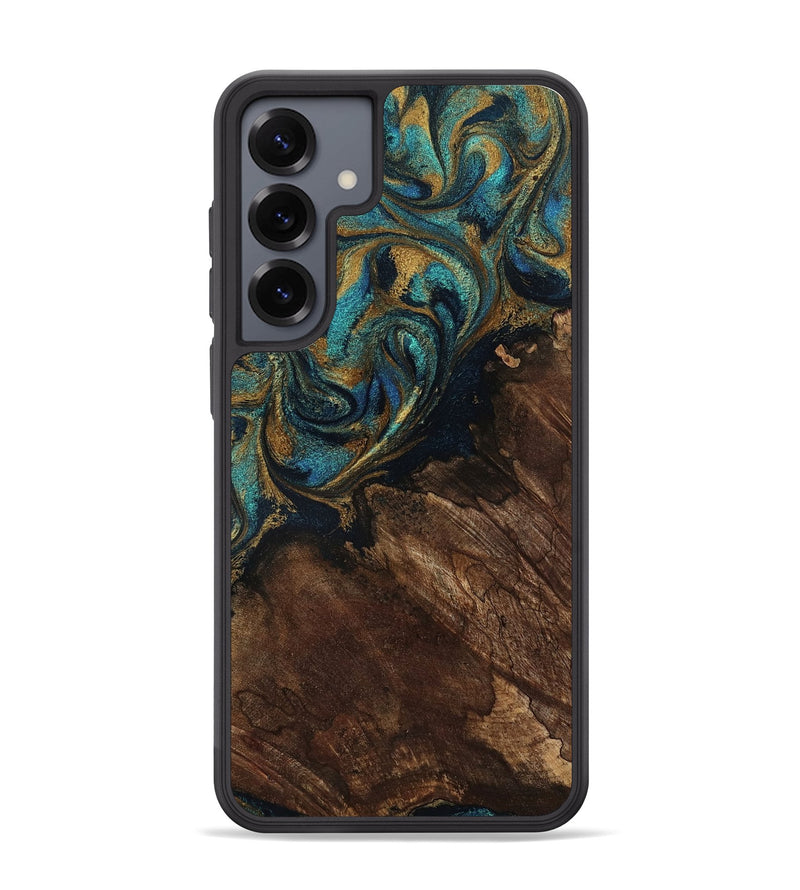 Galaxy S25 Plus Wood Phone Case - Earlene (Teal & Gold, 796006)