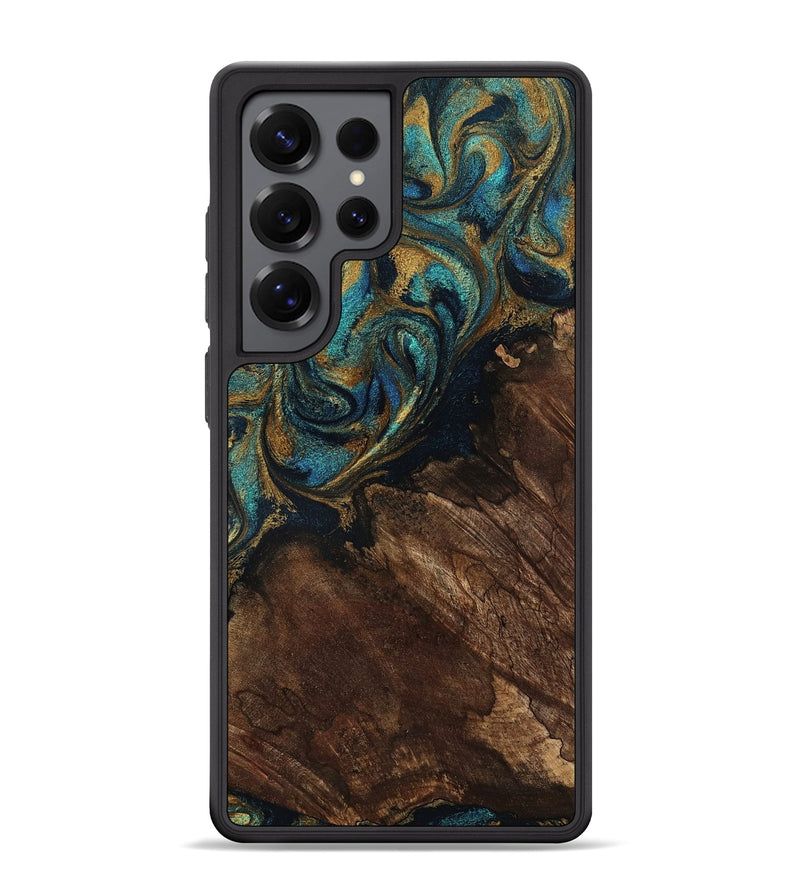 Galaxy S25 Ultra Wood Phone Case - Earlene (Teal & Gold, 796006)