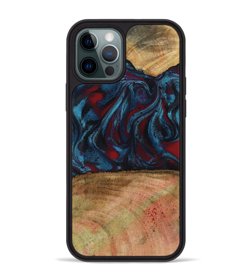 iPhone 12 Pro Max Wood Phone Case - Trena (Red, 796013)