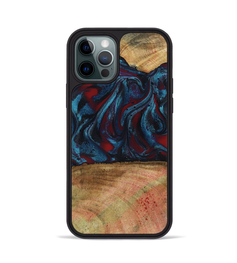 iPhone 12 Pro Wood Phone Case - Trena (Red, 796013)
