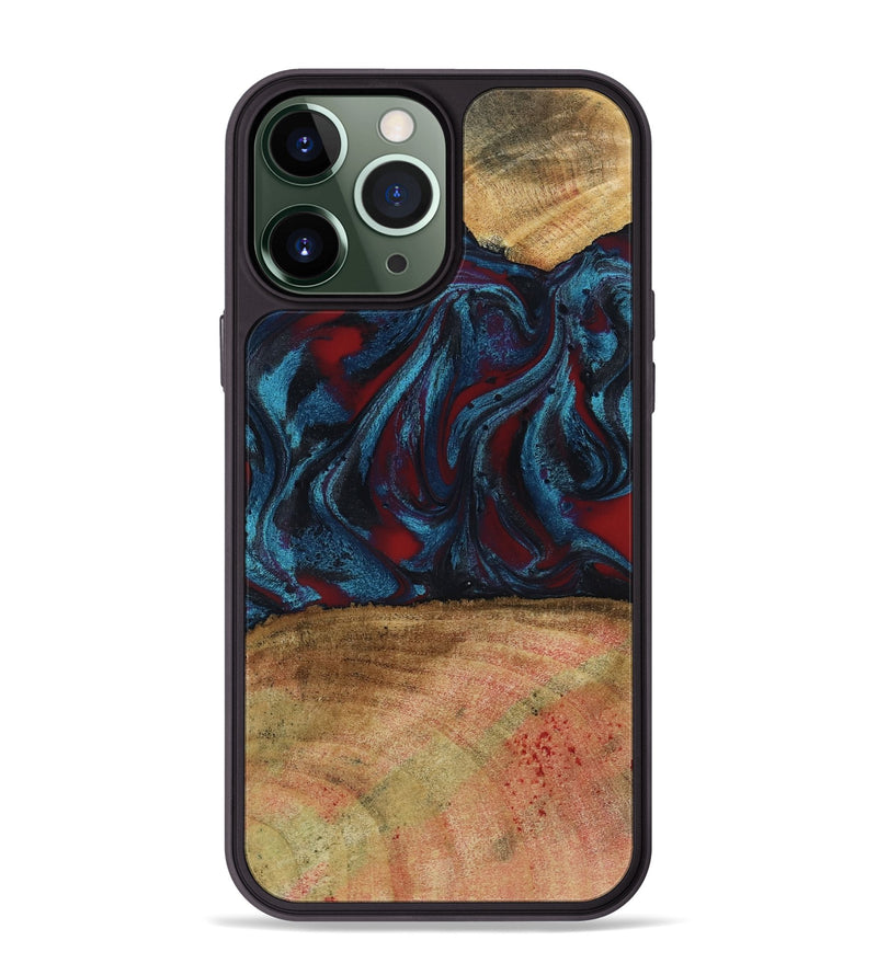 iPhone 13 Pro Max Wood Phone Case - Trena (Red, 796013)