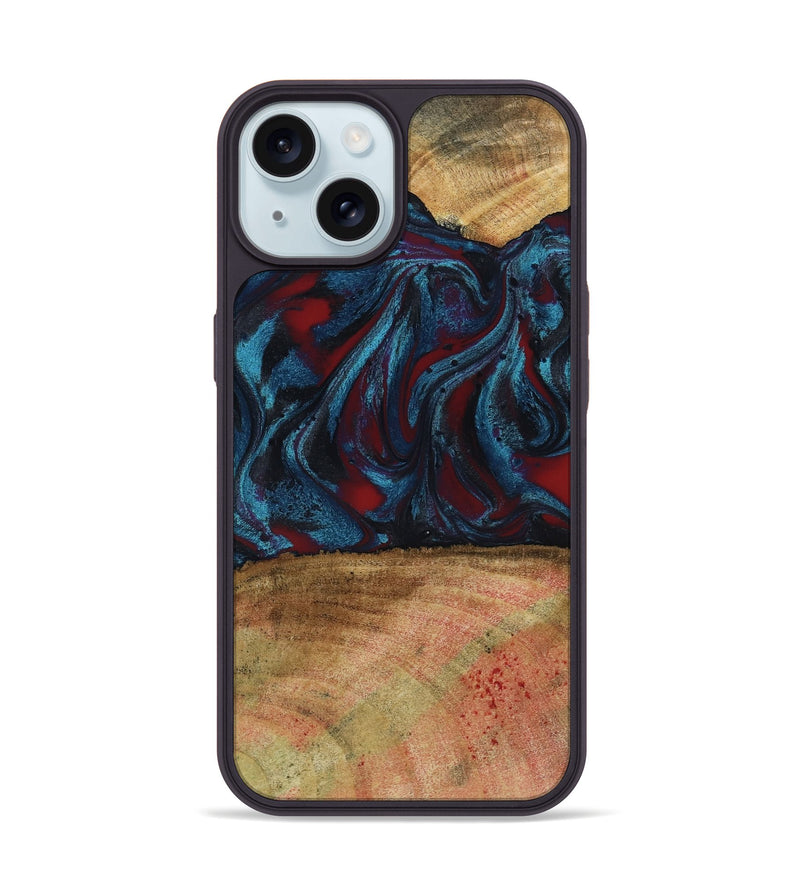 iPhone 15 Wood Phone Case - Trena (Red, 796013)