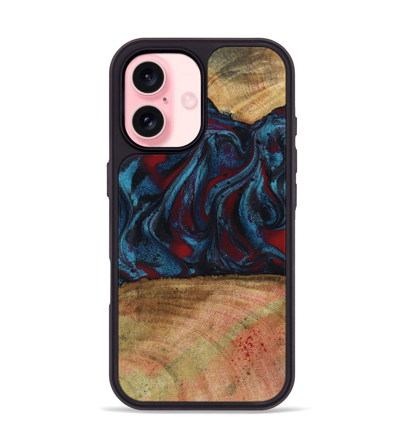 iPhone 16 Wood Phone Case - Trena (Red, 796013)