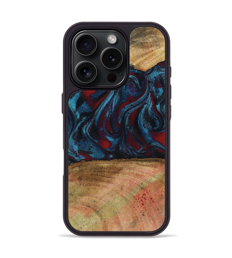 iPhone 16 Pro Wood Phone Case - Trena (Red, 796013)