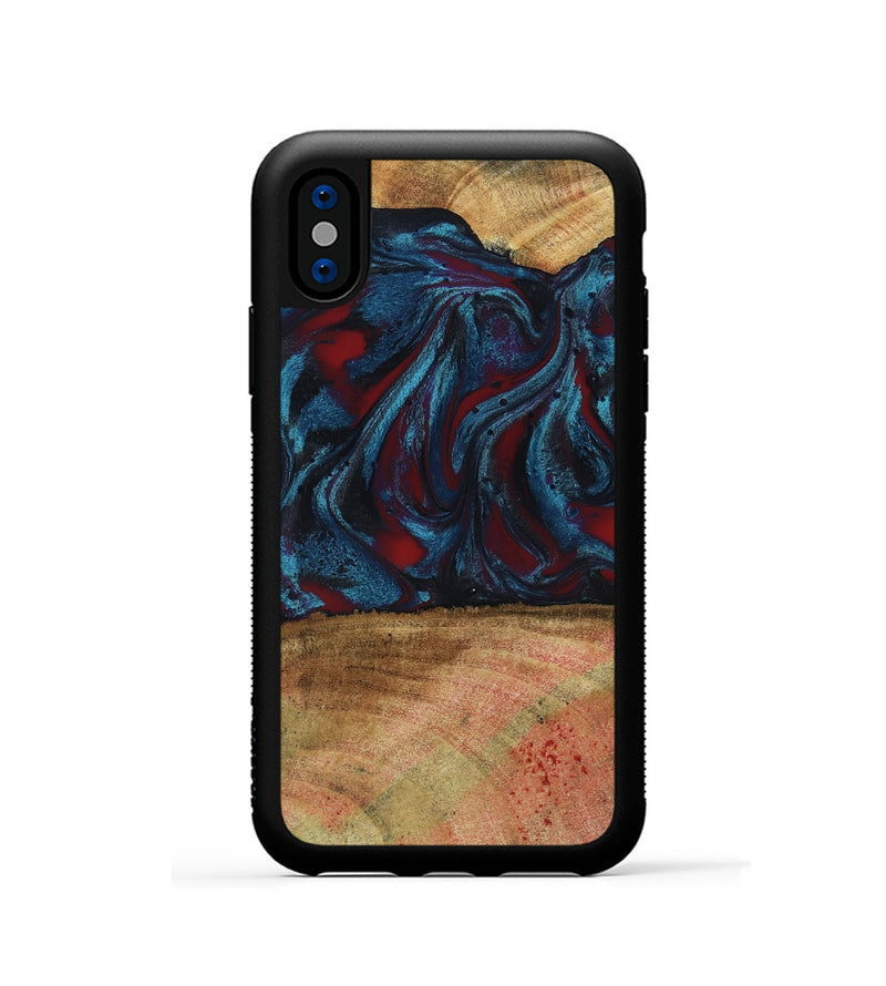 iPhone Xs Wood Phone Case - Trena (Red, 796013)
