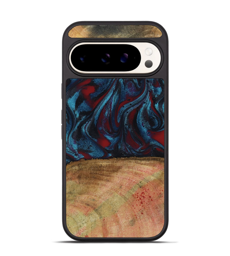 Pixel 9 Wood Phone Case - Trena (Red, 796013)