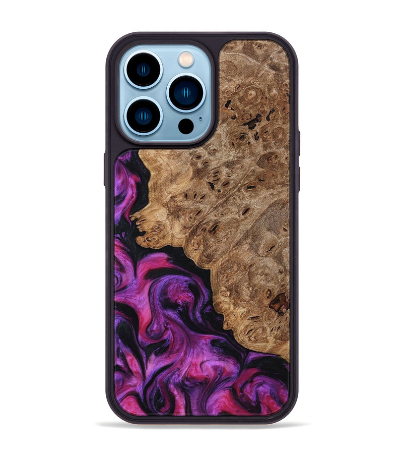 iPhone 14 Pro Max Wood Phone Case - Leticia (Red, 796017)