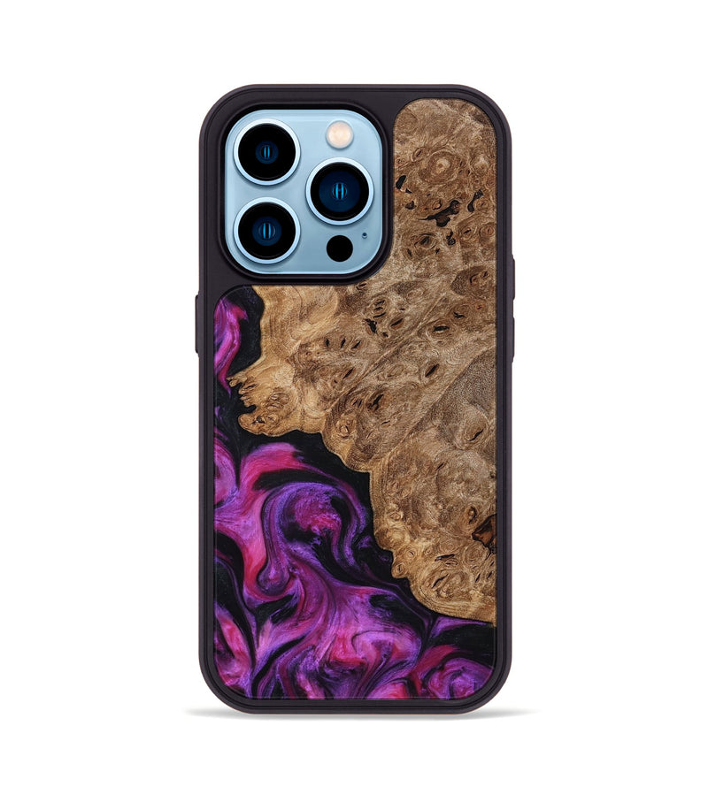 iPhone 14 Pro Wood Phone Case - Leticia (Red, 796017)