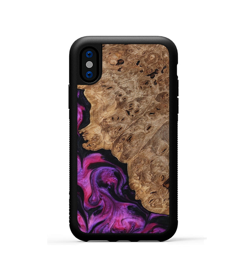 iPhone Xs Wood Phone Case - Leticia (Red, 796017)