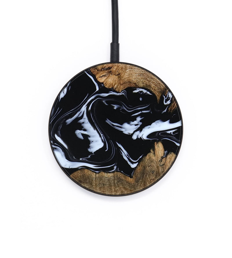 Circle Wood Wireless Charger - Zayla (Black & White, 796019)
