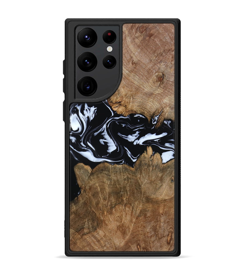 Galaxy S22 Ultra Wood Phone Case - Zayla (Black & White, 796019)