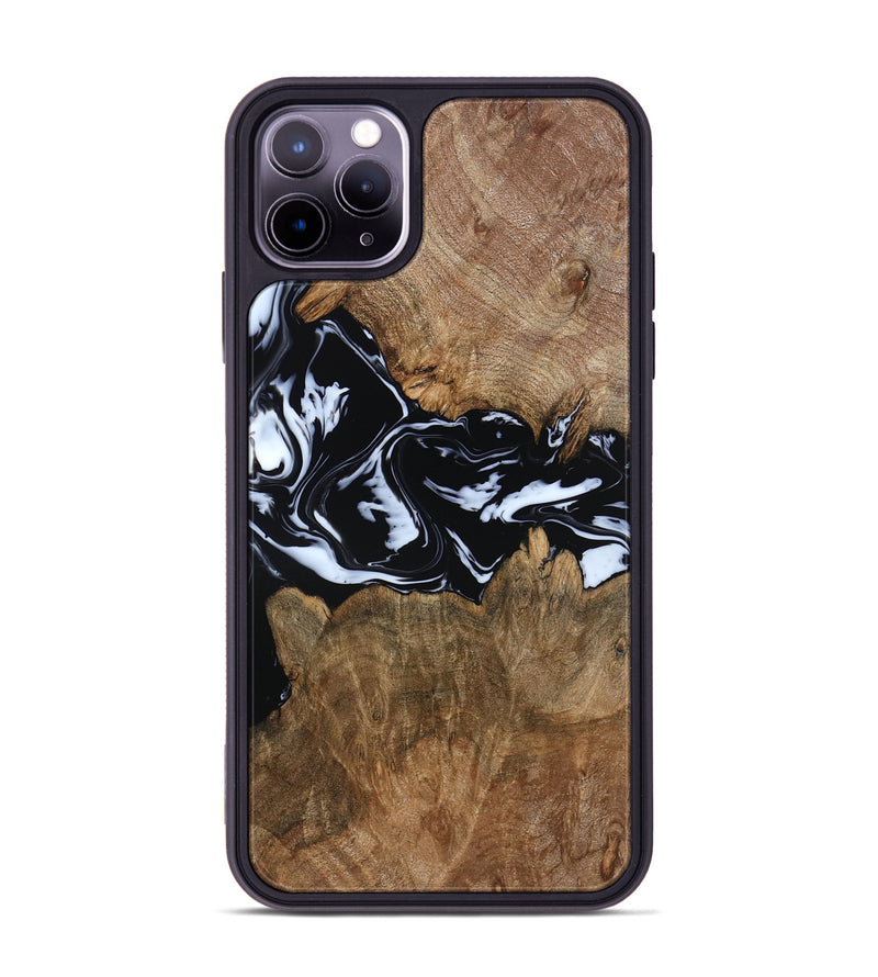 iPhone 11 Pro Max Wood Phone Case - Zayla (Black & White, 796019)