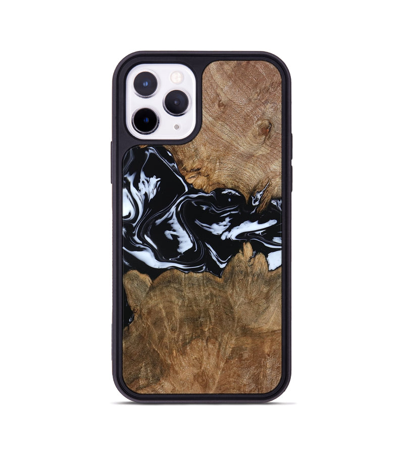 iPhone 11 Pro Wood Phone Case - Zayla (Black & White, 796019)
