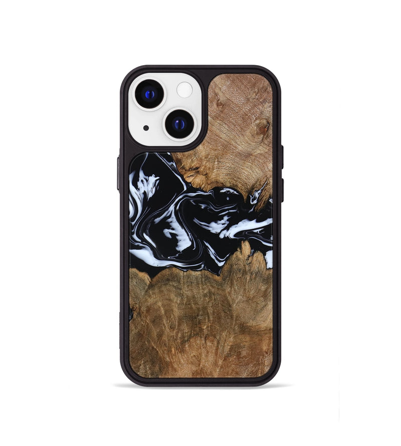 iPhone 13 mini Wood Phone Case - Zayla (Black & White, 796019)
