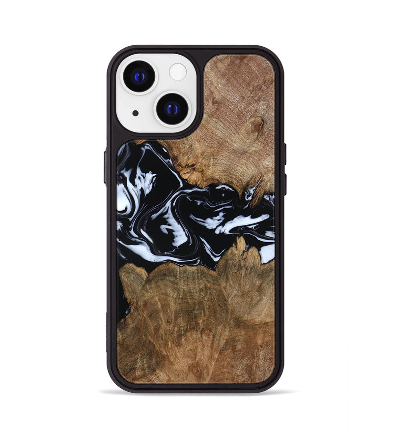 iPhone 13 Wood Phone Case - Zayla (Black & White, 796019)