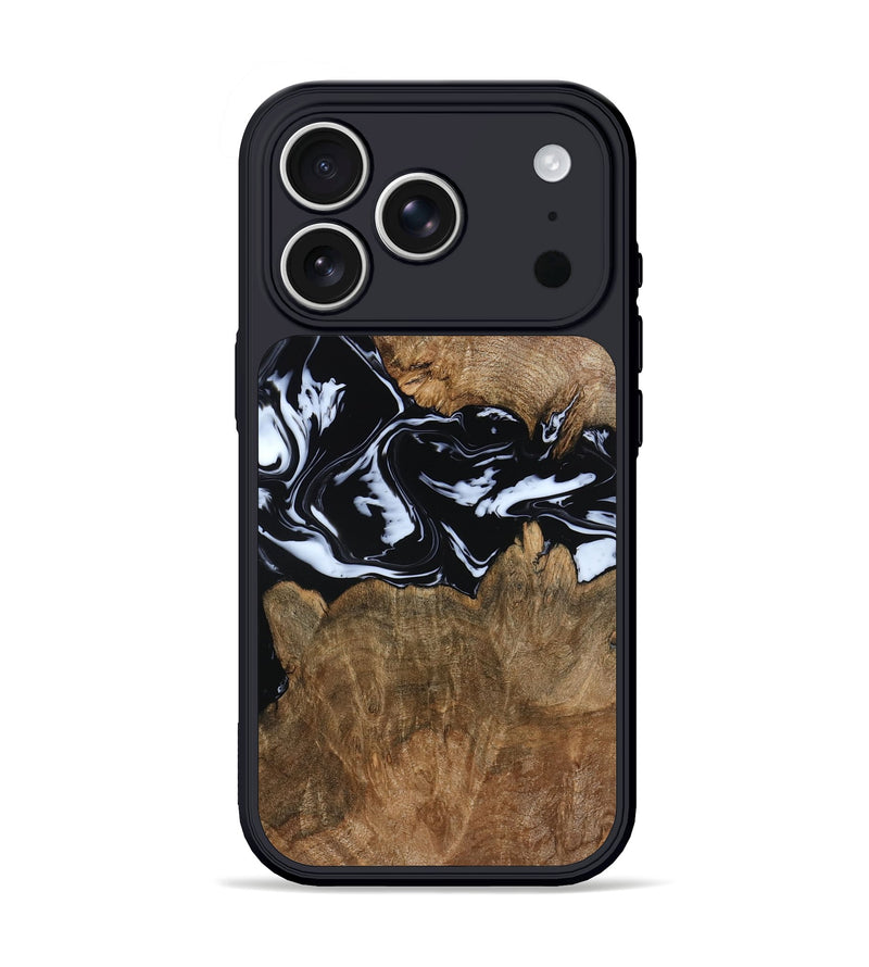 iPhone 17 Pro Wood Phone Case - Zayla (Black & White, 796019)