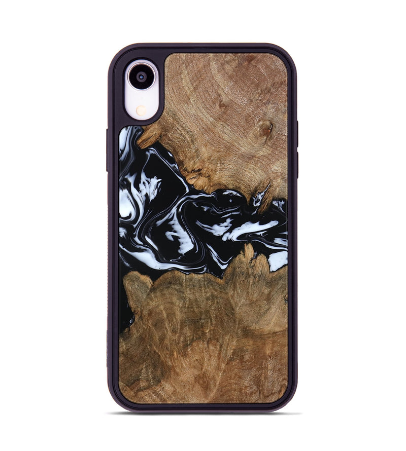 iPhone Xr Wood Phone Case - Zayla (Black & White, 796019)