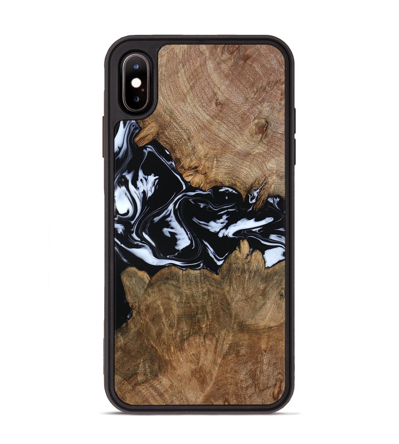 iPhone Xs Max Wood Phone Case - Zayla (Black & White, 796019)
