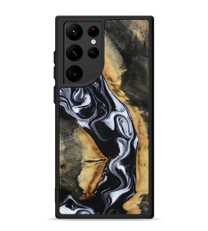 Galaxy S22 Ultra Wood Phone Case - Hassan (Black & White, 796022)