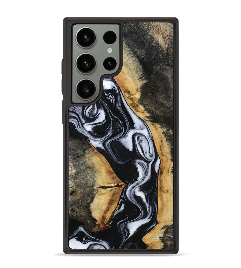Galaxy S23 Ultra Wood Phone Case - Hassan (Black & White, 796022)