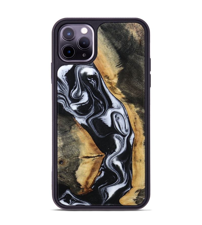iPhone 11 Pro Max Wood Phone Case - Hassan (Black & White, 796022)