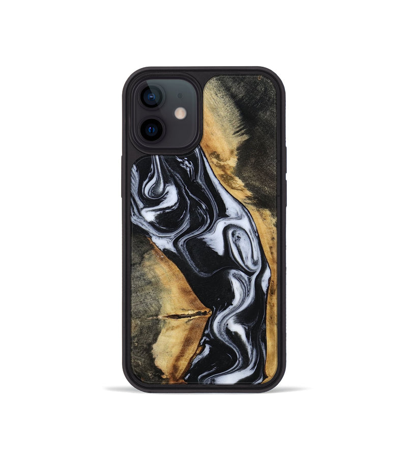iPhone 12 mini Wood Phone Case - Hassan (Black & White, 796022)