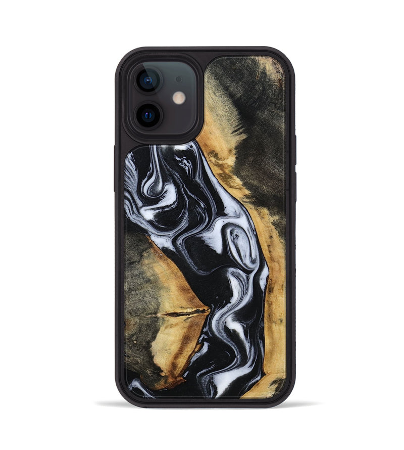 iPhone 12 Wood Phone Case - Hassan (Black & White, 796022)