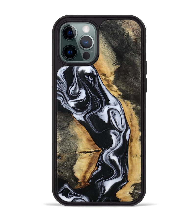 iPhone 12 Pro Max Wood Phone Case - Hassan (Black & White, 796022)