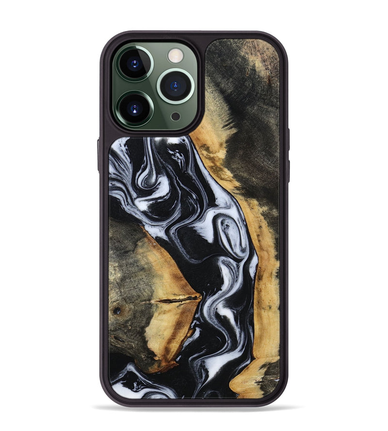 iPhone 13 Pro Max Wood Phone Case - Hassan (Black & White, 796022)